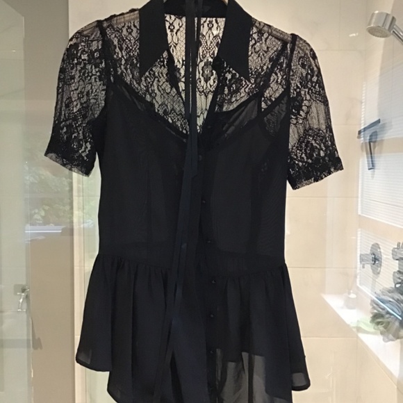 Lip Service Black Steam Lace Cap Sleeve Top - Picture 4 of 6